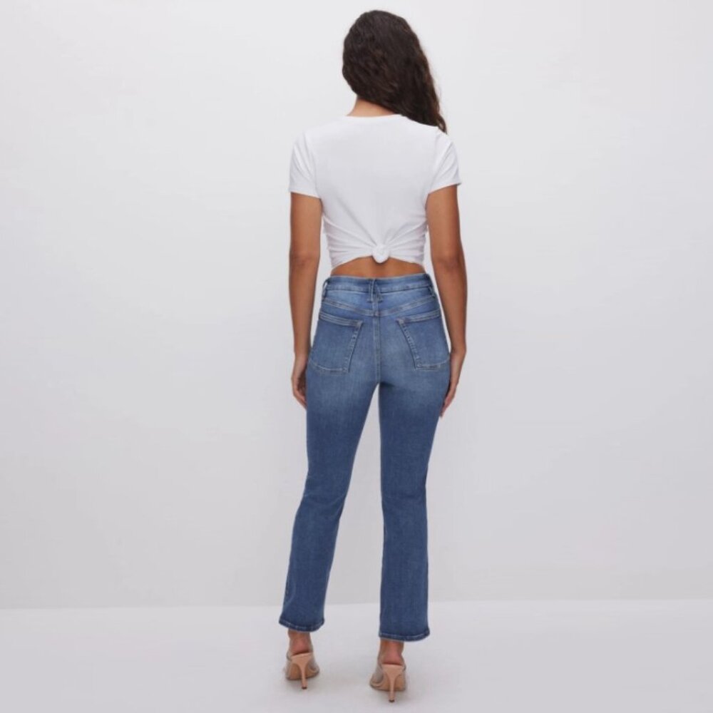 NWT Good American Power Stretch Pull-on Straight Jeans - Picture 4 of 9